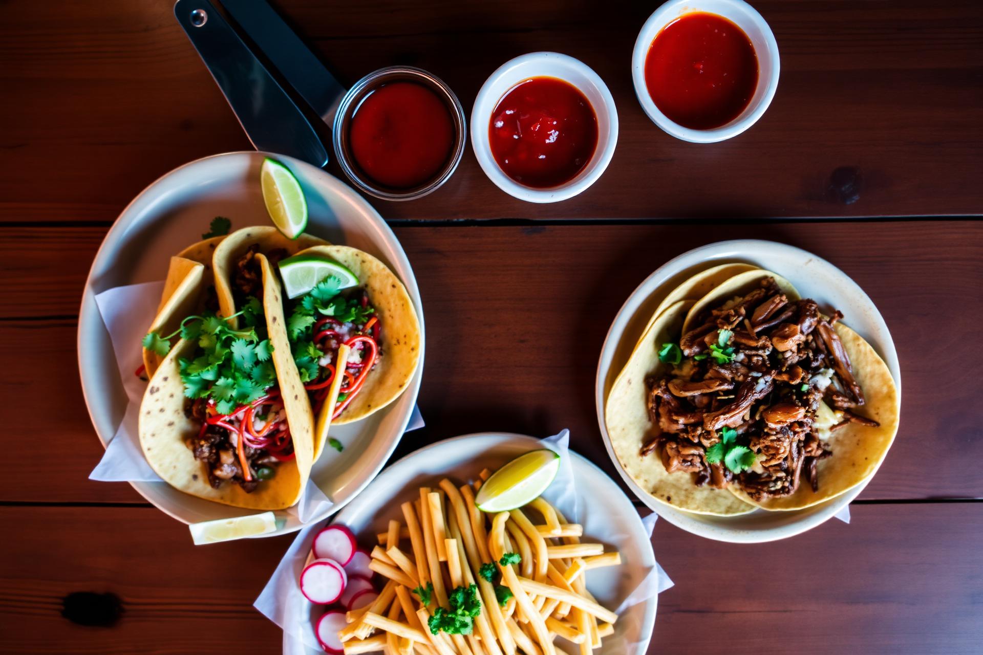 Fresh tacos and salsa at Jonny's Tacos